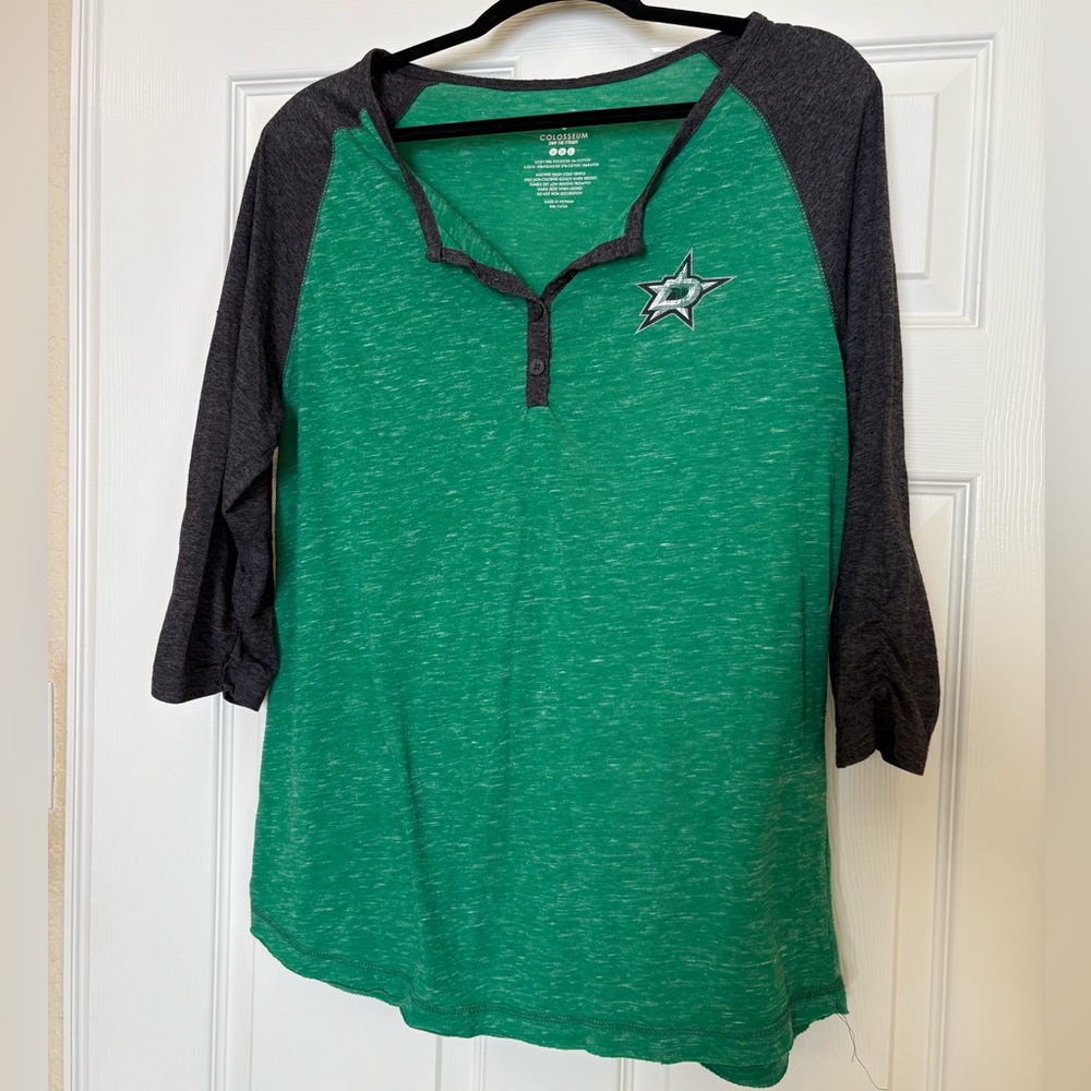 Colosseum Dallas Stars Green 3/4 Sleeve Tee